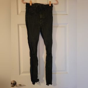 Abercrombie and Fitch Distressed Black Jeans size 0